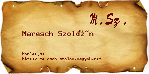 Maresch Szolón névjegykártya
